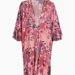 Johnny Was Pink Floral Swim Coverup